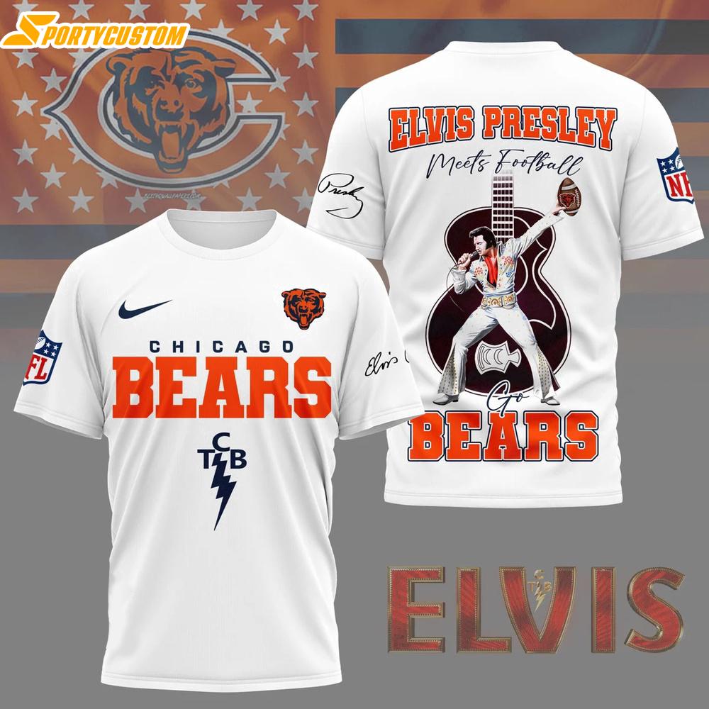 Chicago Bears NFL Elvis Presley 3D Shirt Gift For Fans