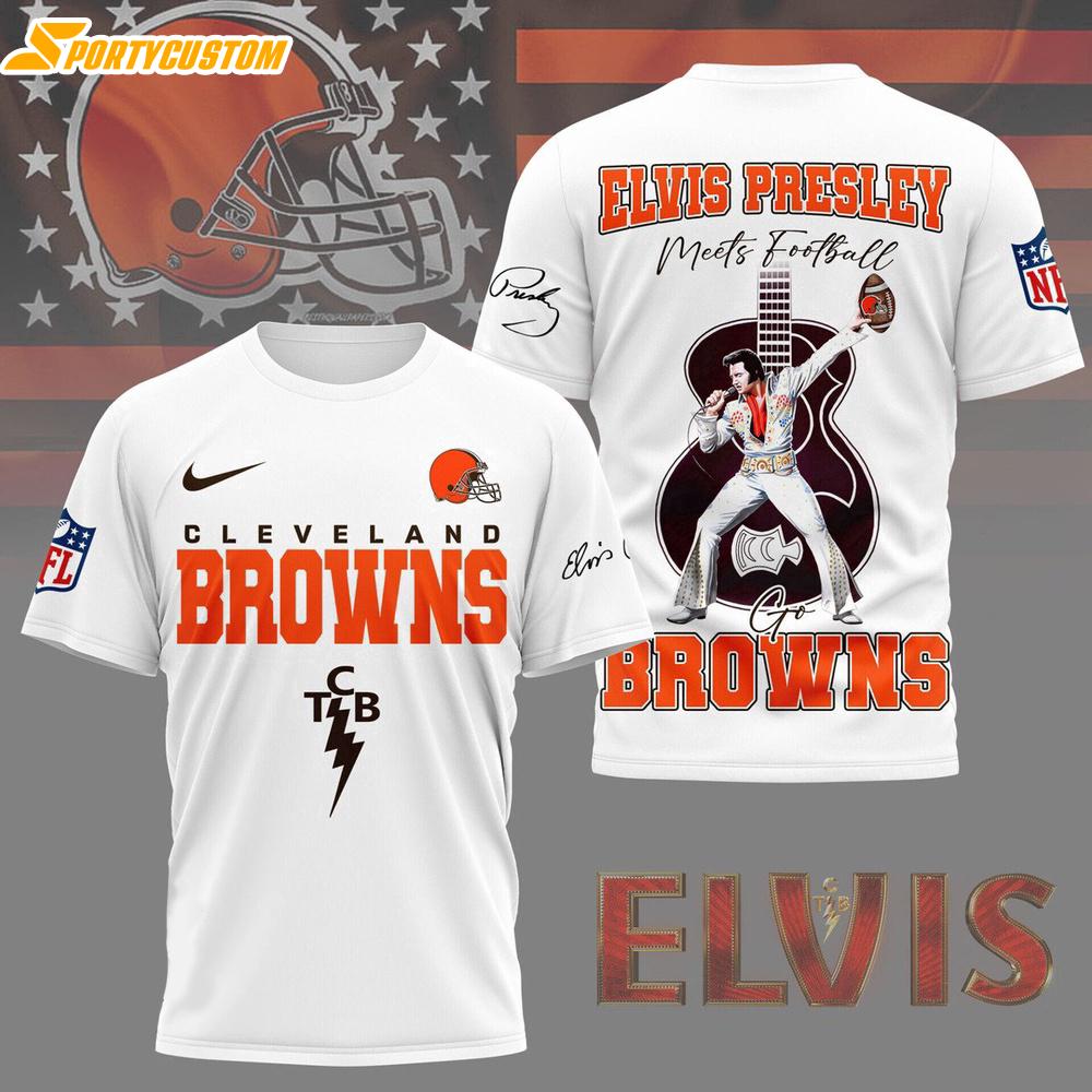 Cleveland Browns NFL Elvis Presley 3D Shirt Gift For Fans