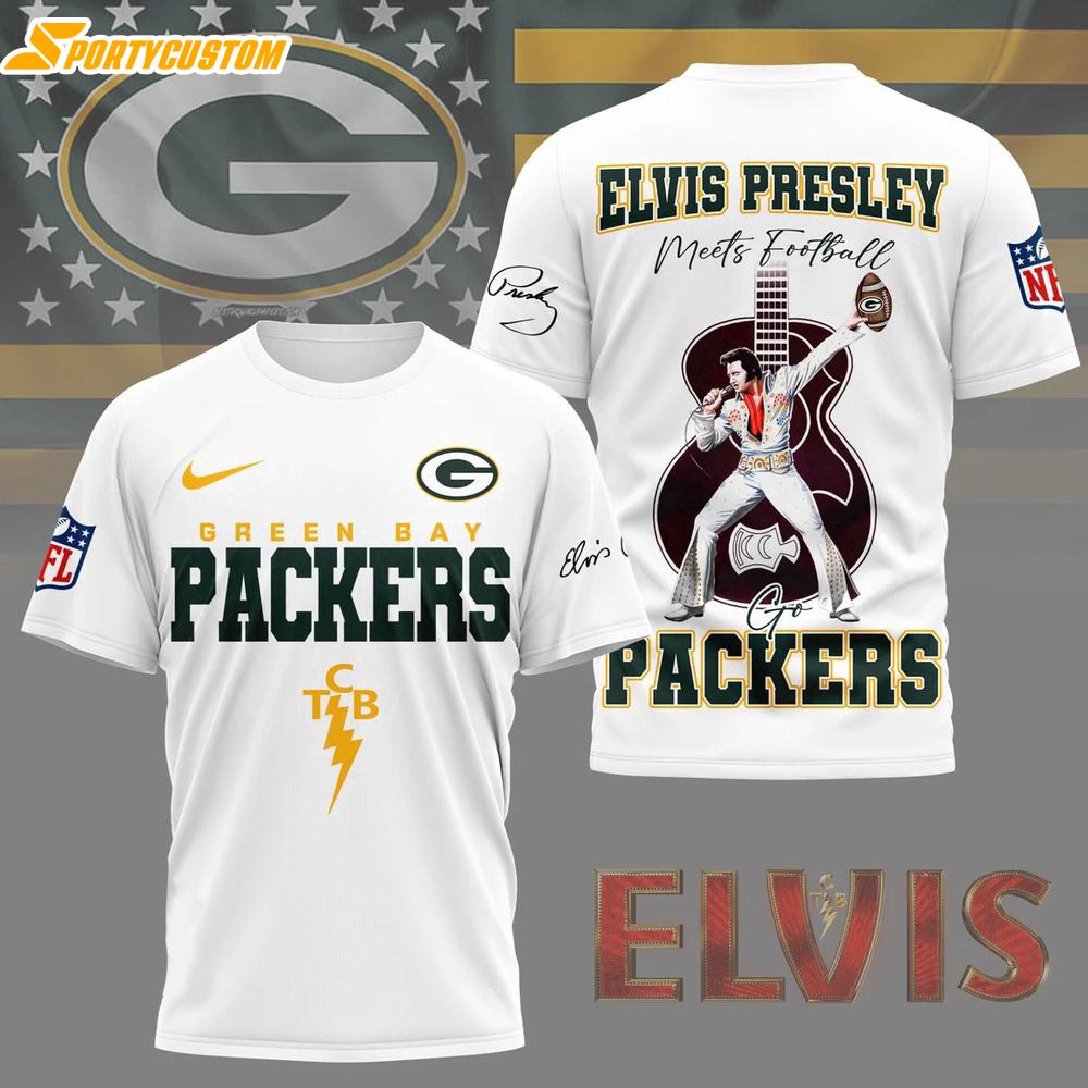 Green Bay Packers NFL Elvis Presley 3D Shirt Gift For Fans