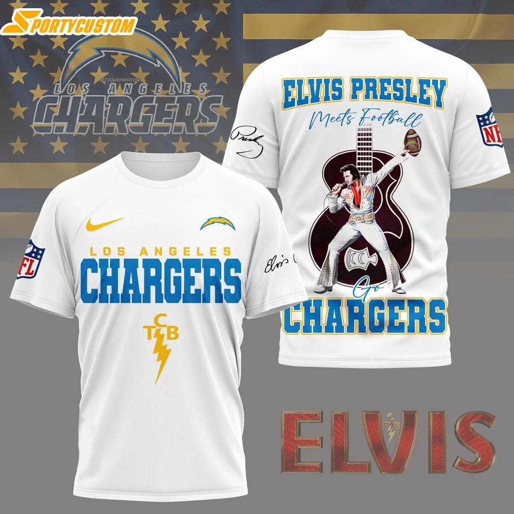 Los Angeles Chargers NFL Elvis Presley 3D Shirt Gift For Fans