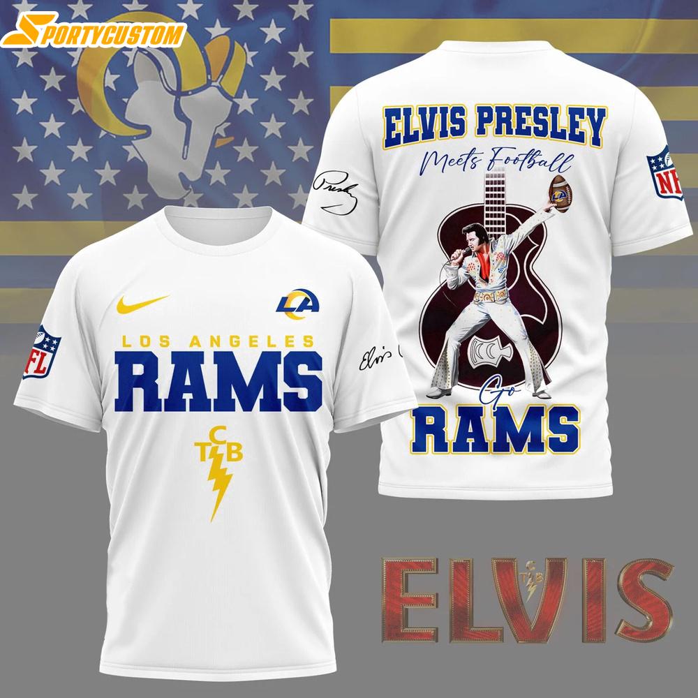 Los Angeles Rams NFL Elvis Presley 3D Shirt Gift For Fans