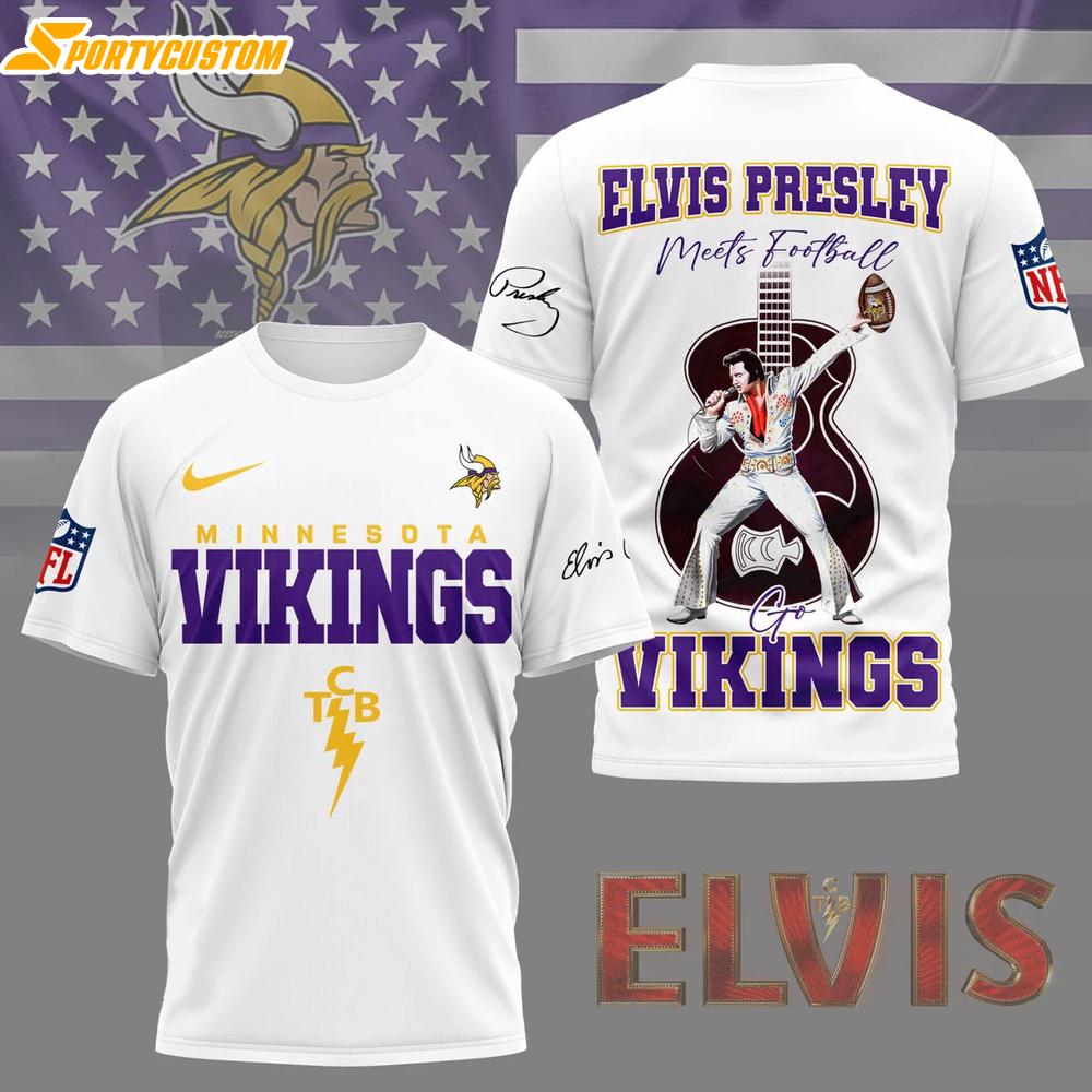 Minnesota Vikings NFL Elvis Presley 3D Shirt Gift For Fans