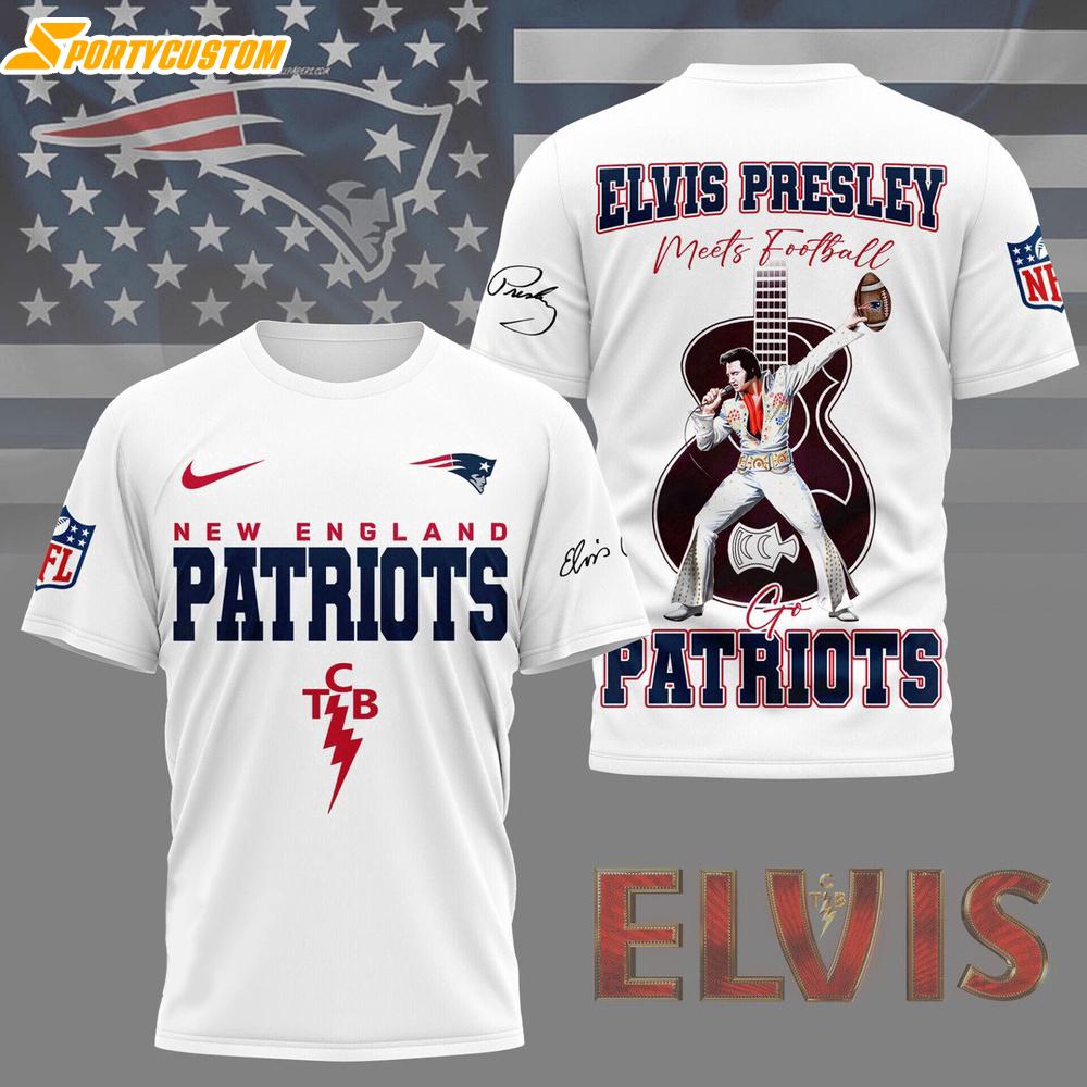 New England Patriots NFL Elvis Presley 3D Shirt Gift For Fans