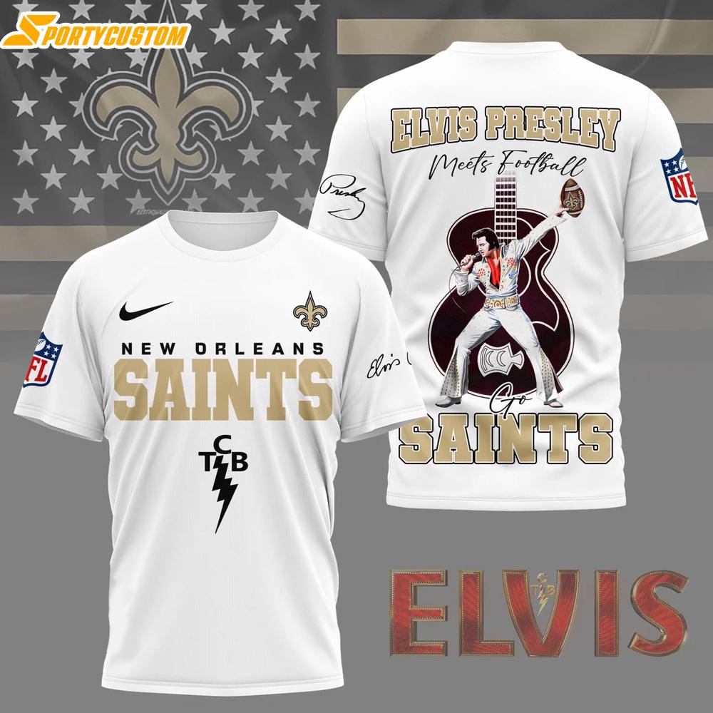 New Orleans Saints NFL Elvis Presley 3D Shirt Gift For Fans