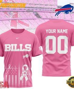 Buffalo Bills 2026 NFL Breast Cancer Awareness Custom 3D Shirt