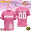 Chicago Bears 2026 NFL Breast Cancer Awareness Custom 3D Shirt
