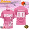 Cleveland Browns NFL Breast Cancer Awareness 2026 Custom All Over Print T Shirt Cleveland Browns 2026 NFL Breast Cancer Awareness Custom 3D Shirt