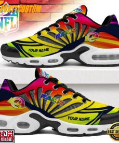 Custom Name Los Angeles Rams NFL Pride Month Air Max Plus Shoes For Fans
