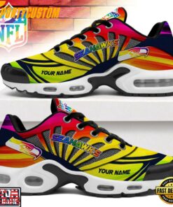 Custom Name Seattle Seahawks NFL Pride Month Air Max Plus Shoes For Fans
