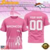 Denver Broncos NFL Breast Cancer Awareness 2026 Custom All Over Print T Shirt Denver Broncos 2026 NFL Breast Cancer Awareness Custom 3D Shirt