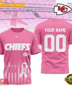 Kansas City Chiefs 2026 NFL Breast Cancer Awareness Custom 3D Shirt