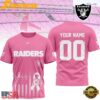 Las Vegas Raiders NFL Breast Cancer Awareness 2026 Custom All Over Print T Shirt Las Vegas Raiders 2026 NFL Breast Cancer Awareness Custom 3D Shirt