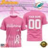 Miami Dolphins NFL Breast Cancer Awareness 2026 Custom All Over Print T Shirt Miami Dolphins 2026 NFL Breast Cancer Awareness Custom 3D Shirt