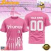 Minnesota Vikings NFL Breast Cancer Awareness 2026 Custom All Over Print T Shirt Minnesota Vikings 2026 NFL Breast Cancer Awareness Custom 3D Shirt