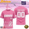 New York Giants NFL Breast Cancer Awareness 2026 Custom All Over Print T Shirt New York Giants 2026 NFL Breast Cancer Awareness Custom 3D Shirt