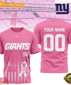 New York Giants 2026 NFL Breast Cancer Awareness Custom 3D Shirt
