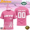 New York Jets NFL Breast Cancer Awareness 2026 Custom All Over Print T Shirt New York Jets 2026 NFL Breast Cancer Awareness Custom 3D Shirt