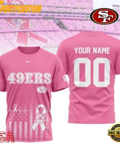 San Francisco 49ers 2026 NFL Breast Cancer Awareness Custom 3D Shirt